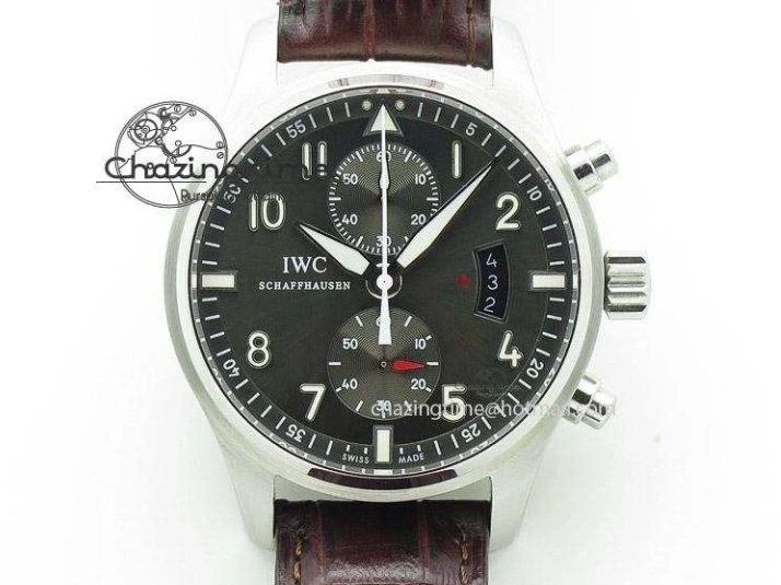 MIROTIME 0405 Big Pilot IW501005 Real Bronze ZF 1:1 Best Edition Black Dial on Brown Leather Strap A Sleek 7192